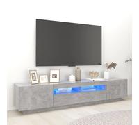 vidaXL TV Cabinet with LED Lights Concrete Grey 200x35x40 cm TV Stand Hifi Set