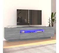 (Grey sonoma) vidaXL TV Cabinet with LED Lights TV Unit Living Room Furniture Multi Colours