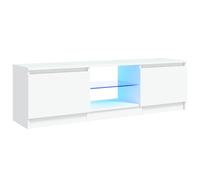 vidaXL TV Cabinet with LED Lights White 120x30x35.5 cm TV Stand Furniture