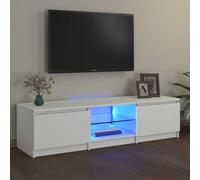 vidaXL TV Cabinet with LED Lights White 140x40x35.5 cm TV Stand Furniture