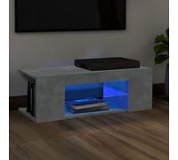 vidaXL TV Cabinet with LED Lights Concrete Grey Hifi Stand Desk Living Room