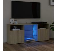 Vidaxl Tv Cabinet With Led Lights Sonoma Oak 120X30X50 Cm