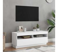 vidaXL TV Cabinet with LED Lights White 100x35x40 cm
