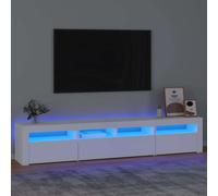 TV Cabinet with LED Lights White 210x35x40 cm