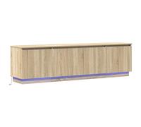 TV Cabinet with LED Strip Lights Engineered Wood Stand Wall-Mounted vidaXL