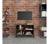 TV Cabinet with Metal Legs Smoked Oak 69.5x30x50 cm Berkfield Home Brown One Size