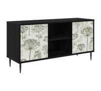 TV Cabinet with Shelf with Door Black Oak Engineered Wood Media Storage vidaXL