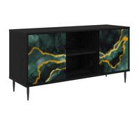 TV Cabinet with Shelf with Door Black Oak Engineered Wood Media Storage vidaXL