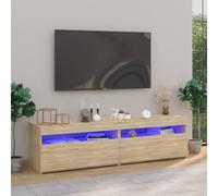 TV Cabinets 2 pcs with LED Lights Sonoma Oak 75x35x40 cm