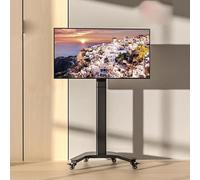 TV Cart Stand - Mobile TV Cart On Wheels, Rolling Floor Stand, For 37-80 Inch TVs, 360° Horizontal And Vertical Screen Switching, For Home Office Portable Use,Black