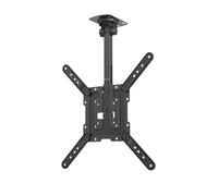 TV Ceiling Bracket Swivel, Height-adjustable, 400x400, 165 cm (65"), blk | TV ceiling mount black, also for sloping ceilings, VESA 75 x 75 to VESA 400 x 400, with Fischer dowels