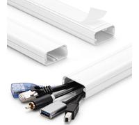 TV Cord Hider - 39in(3xL13in) Cord Covers for Wall Mounted TV Cable Hider Wall Kit | Wire Hiders for TV on Wall, Wire Covers for Cords, Cord Concealer Hide Cords, 1.5" W*0.75" H, White