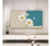 TV Cover 32-80 Inches Universal Dustproof & Sunscreen Protector for LCD/LED Screens Modern Simple Decor Washable Cover for Flat/Curved TVs, Wall Mounted & Standing-flower||49-52inch
