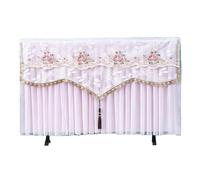 Tv Cover Does Not Take Off The TV Cover When Turned on Non Removable Lace Embroidered Hanging Set(Color04 pink,110 x Height65cm)