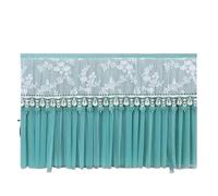 Tv Cover Does Not Take Off The TV Cover When Turned on Non Removable Lace Embroidered Hanging Set(Style02 green,140 x Height85cm)