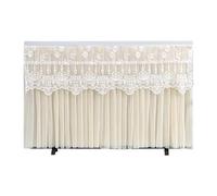 Tv Cover Does Not Take Off The TV Cover When Turned on Non Removable Lace Embroidered Hanging Set(Types of Beige,120 x Height75cm)