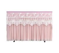 Tv Cover Does Not Take Off The TV Cover When Turned on Non Removable Lace Embroidered Hanging Set(Types of pink,140 x Height85cm)