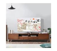 Tv Cover Landscape Elastic Force Television Hood TV Cover Cloth 32-75 Inch Simple and Modern Chinese Style(12,75 inch)