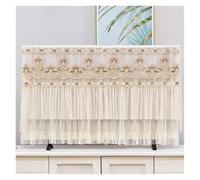 TV Cover Pink Tassel Lace TV Cover Soft And Breathable Chiffon Television Protective Wall Mounted Vertical Universal Dust Hood(Light green,135x Height 80cm)
