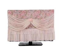 TV Cover Pink Tassel Lace TV Cover Soft And Breathable Chiffon Television Protective Wall Mounted Vertical Universal Dust Hood(Color 02,65x Height 100cm)