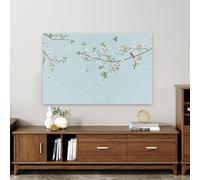 TV Cover TV Screen Protector 32-80 Inches Modern TV Dust Proof Screen Protector Soft Polyester Cloth Plasma Hanging Desktop Curved Universal Indoor TV Display Cover-flower||45-48inch