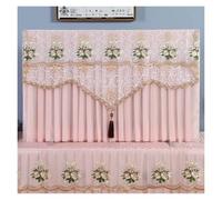 Tv Covers TV Cover Tassel Lace Soft And Breathable Chiffon Television Protective Cover Wall Mounted Vertical Universal TV Dust Hood(Color-04,125x Height 80cm)