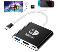 TV Dock for Switch 2, Docking Station for Switch/Switch OLED/Steam Deck/MacBook, Portable TV Adapter ＆ Travel Dock, Compatible with Nintend0 Switch 2, Supports 4K@60Hz HDMI 2.0a HDR, 100W PD, USB 3.0