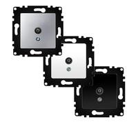 TV End Socket - Electrical Module in Matt Black, Dimensions 68 x 68 x 40 mm, Ideal for PJ Series Installations