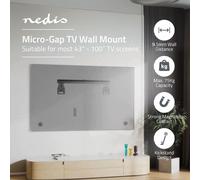 Nedis Fixed TV Wall Mount 43-100" | Maximum supported screen weight: 75 kg | Minimum wall distance: 9.5mm | Steel | Black
