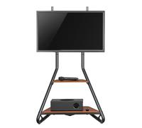 Maclean MC-455 Eck-TV-Ständer im Bauhaus-Stil, Freistehender TV-Halter mit Zwei Ebenen aus Holz, Belastbarkeit bis zu 10 kg, TV-Halterung bis zu 40 kg, 37-75'', Max. VESA 600x400, Max. Höhe 1460 mm