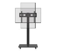 TV Floor Stand - Mobile TV Cart On Wheels, For 32-65 Inch Screen TVs, Portable Floor TV Stand Holds, Up To 100kg, Horizontal And Vertical Screen Rotation Rolling TV Stand