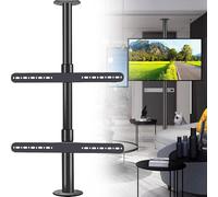TV Floor Stand Mount - Adjustable Bracket for 37-75 Inch Displays, 360 Degree Rotation, Supports Up to 110 Lbs, Suitable for Partition Walls and Cabinets