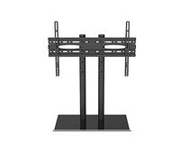 Tv Floor Stand Swivel Table TV Stand for 32 to 55 Inch Flat Curved Screen Height Adjustable Pedestal Bracket with Tempered Glass Base Holds Up to 60 Kgs Max. VESA 100x100/300x400mm