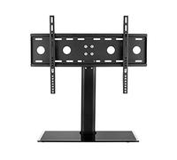 Tv Floor Stand Swivel Table TV Stand for 32 to 55 Inch Flat Curved Screen Height Adjustable Pedestal Bracket with Tempered Glass Base Holds Up to 60 Kgs Max. VESA 100x100/300x400mm