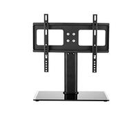 Tv Floor Stand Swivel Table TV Stand for 32 to 55 Inch Flat Curved Screen Height Adjustable Pedestal Bracket with Tempered Glass Base Holds Up to 60 Kgs Max. VESA 100x100/300x400mm