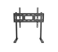 Tv Floor Stand Swivel Table TV Stand for 32 to 55 Inch Flat Curved Screen Height Adjustable Pedestal Bracket with Tempered Glass Base Holds Up to 60 Kgs Max. VESA 100x100/300x400mm