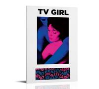 TV Girl Who Really Cares Anti Splash Art Posters Living Room And Bedroom Hanging Paintings Suitable for Multiple Scenarios No Need for Punching Easy to Install Suitable for Gifts And Personal UseFrame