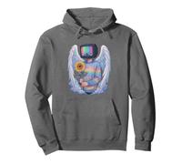 TV Head Man Angel Wings Eye Sunflower Weirdcore Aesthetic Pullover Hoodie