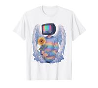TV Head Man Angel Wings Eye Sunflower Weirdcore Aesthetic T-Shirt
