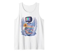 TV Head Man Angel Wings Eye Sunflower Weirdcore Aesthetic Tank Top