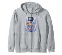 TV Head Man Angel Wings Eye Sunflower Weirdcore Aesthetic Zip Hoodie