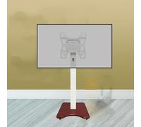 Tv Mount - Mobile TV Stand With Wheels, Floor Monitor Stand With Wooden Base For 27 To 50 Inch LED Flat Panel TVs, 0-90° Horizontal And Vertical Screen Rotation, 0°-10°-20° Angle Adjustment