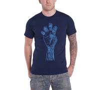 TV On The Radio Unisex Tee: Brushstroke Hand (Back Print) - Large - Blue