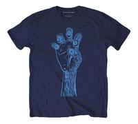 TV on the Radio - TV On The Radio Unisex Tee: Brushstroke Hand (Back Print) - Medium - Blue
