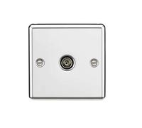 TV Outlet (Non-Isolated) - Rounded Edge Polished Chrome