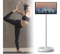 TV Portable Display, Rotatable Touchscreen TV (6G + 128G) - 21.5 Inch Portable Wireless Screen Outdoor TV + Camera & Adjustable Floor Stand, Bluetooth/WiFi, Universal TV