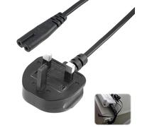 TV Power Cable UK 3M 13A, 2 Pin Figure 8 Replacement Lead, Universal IEC C7 Power Cord, Durable Flexible 2 Prong Power Wire for TVs and Home Electronics, Compatible with PS5 Xbox Series X Televisions