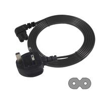 TV Power Cable - UK 3PIN to Right Angled 90 Degree IEC C7 Figure 8 UK Plug - Compatible for PS5, Xbox Series X, LED, Samsung, LG, Sony TVs (Black, 1M)