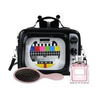 TV Shoulder Bag - TV Shape Ita Bag | Crossbodyy Bag | . Backpack with Screen | Anime Stuma Anime Showcase for Pin Display | Large Capacity Pack for Daily Use, Black, riferimento alla