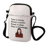 TV Show Inspired Crossbody bag Comedy Gift Parks Inspire Themed Bag for Fans, Pizza is Knowledge